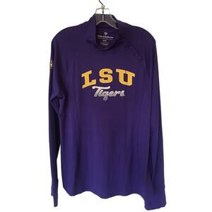 Colosseum LSU Tigers XXL Long Sleeve 4 Snap Collar Top